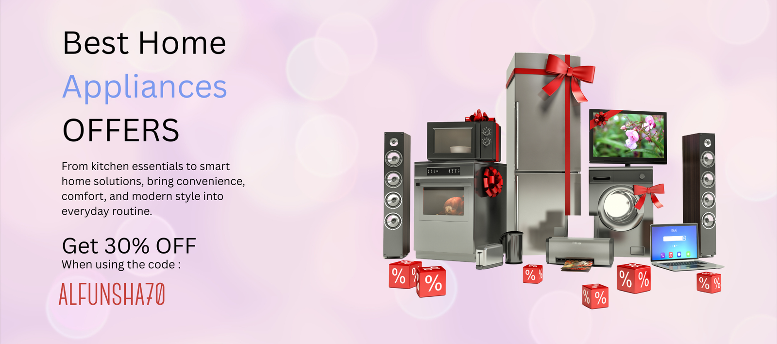 home appliances banner for e commerce website